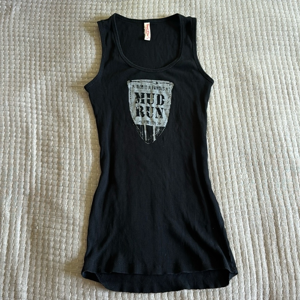 y2k biker black ribbed tank top